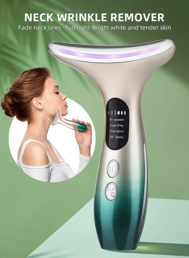 Neck Beauty Device & Face Lifting Massager  Light Led Photon Anti Wrinkle Anti Aging Lighten Neck Lines  Beauty machine (Gradient) - Image 4