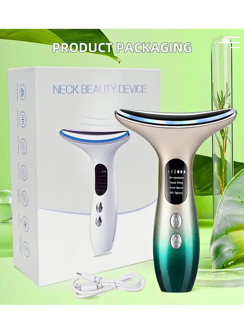 Neck Beauty Device & Face Lifting Massager  Light Led Photon Anti Wrinkle Anti Aging Lighten Neck Lines  Beauty machine (Gradient) - Image 1