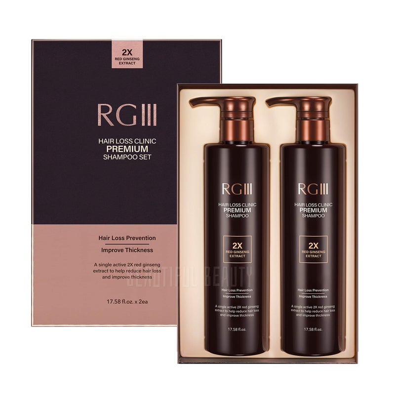 COSMOCOS RG3 RGIII PREMIUM HAIR LOSS CLINIC SHAMPOO TWO BOTTLE SET