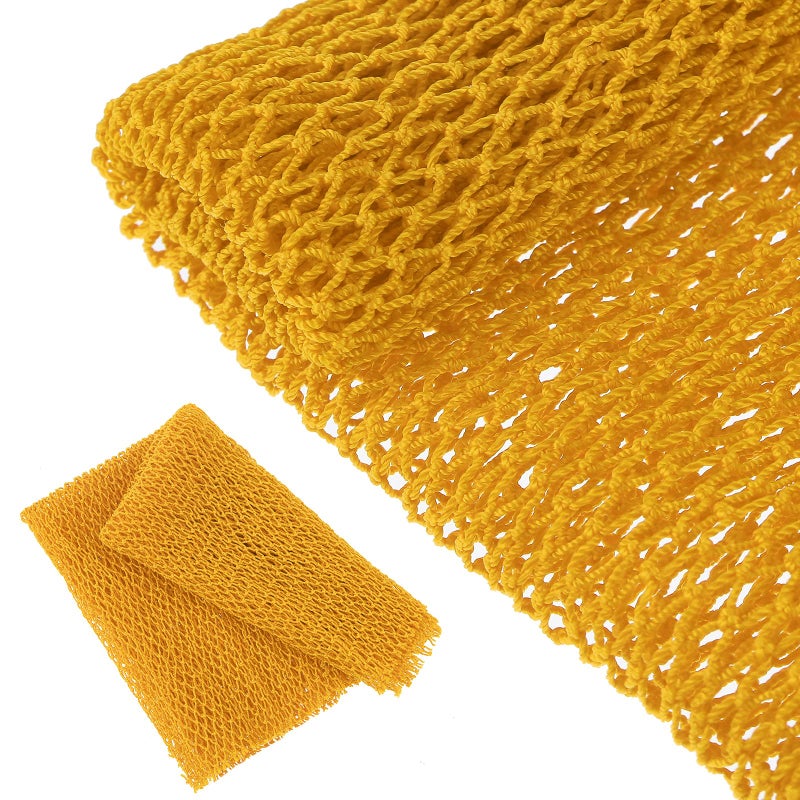 Geiserailie African Net Sponge Long Bathing Net Shower Body Scrubber Back Scrubber Skin Smoother Bathing Sponge for Daily Use or Stocking StufferYellow