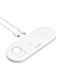 porodo 4 in 1 Slim Charging Station 7.5W/10W for iPhone / Apple Watch / Airpods - White  - Image 3
