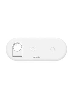porodo 4 in 1 Slim Charging Station 7.5W/10W for iPhone / Apple Watch / Airpods - White  - Image 4