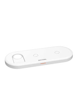 porodo 4 in 1 Slim Charging Station 7.5W/10W for iPhone / Apple Watch / Airpods - White  - Image 2