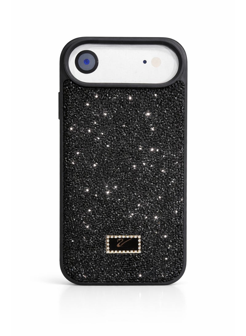 VR CREATIVE Luxury Glitter Diamond Phone Case for Apple iPhone 17 Air Sparkling Rhinestone Bling Protective Cover - Black - Image 1