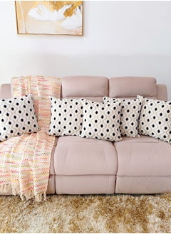 OJARIYA Polka Dot Multicoloured Premium Cotton Acrylic Handwoven Sofa Throw Blanket  - Image 3