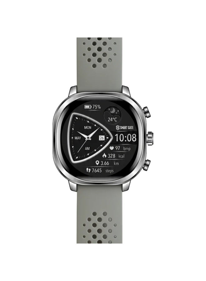Smart Gate SGW-ULTRA1SL Smart Watche 1.43 Amoled IPV68 IOS Android 350mAh Silver Dual strap - Image 2