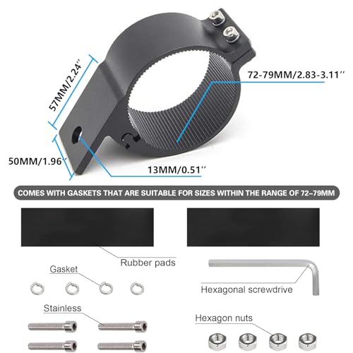 KMFCDAE Tube Clamp Mounting Bracket for 3 Inch Bull Bar Roof Rack Roll Cage Mounts LED Square Round Work Light & Light Bar (Adjustable Between 72-79mm/2.8-3.1inch ) - Image 2
