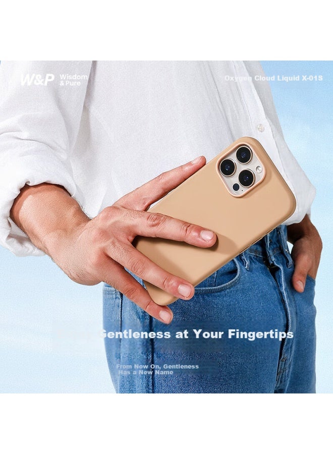 W&P Magnetic Liquid Silicone Case For Iphone 16 Pro, Full Body Protection Anti-Drop Skin-Friendly Cover For Apple 16 Pro (Desert Gold)