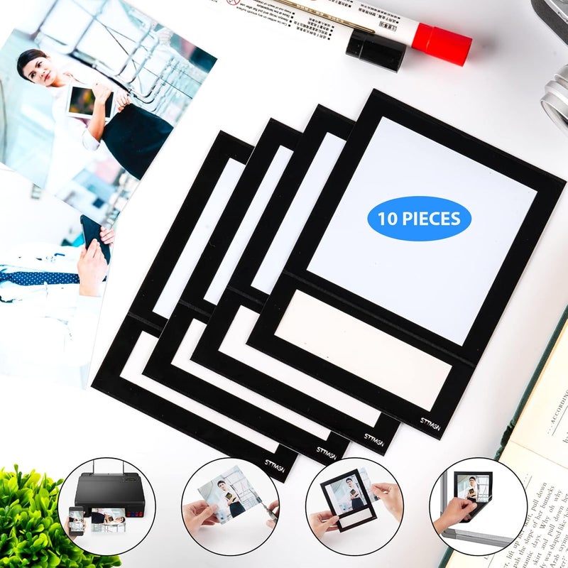 STTMGN Magnetic Picture Frame 4X4 with ID Identification Tags-Name,Square Magnet Photo Pockets,For Employee Recognition Wall (With signature area),Thoughtful Gift for Friend's Lockers-10 Packs - Image 4