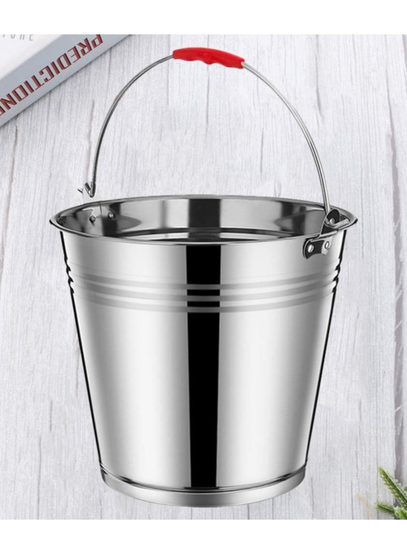 DubaiGallery Water Bucket Feed Water Holder Milk Pail Bucket Oil Storage Container Metal Pail Feed Bucket Multipurpose Bucket for Home Metal Garbage Can Cosmetic Storage Barrel Stainless Steel - Image 4