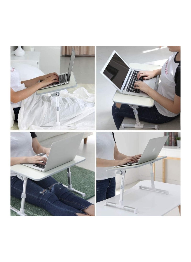 Foldable Laptop Table Height Adjustable Desk With Cooling Fan Tray Legs Bed Working Reading And Writing Eating