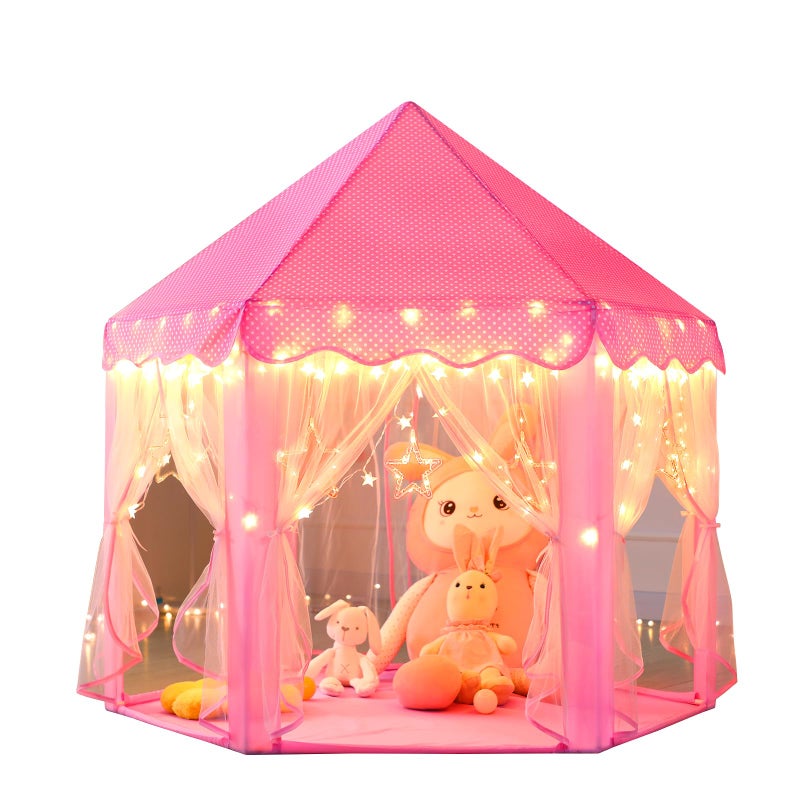 Monobeach Princess Castle Play Tent for Girls  Large 55 x 53 Playhouse with Star Lights for Indoor and Outdoor Play - Image 2