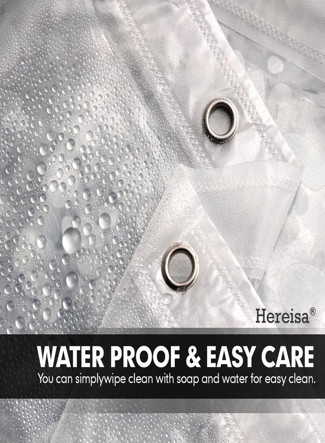 Hereisa Narrow 3D Pebble Pattern Waterproof Shower Curtain Liner EVA Shower Curtain with 3 Bottom Magnets, Shower Liner for Shower Stall, Bathtubs, 48 x 72 - Image 3