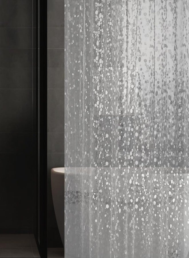 Hereisa Narrow 3D Pebble Pattern Waterproof Shower Curtain Liner EVA Shower Curtain with 3 Bottom Magnets, Shower Liner for Shower Stall, Bathtubs, 48 x 72 - Image 1