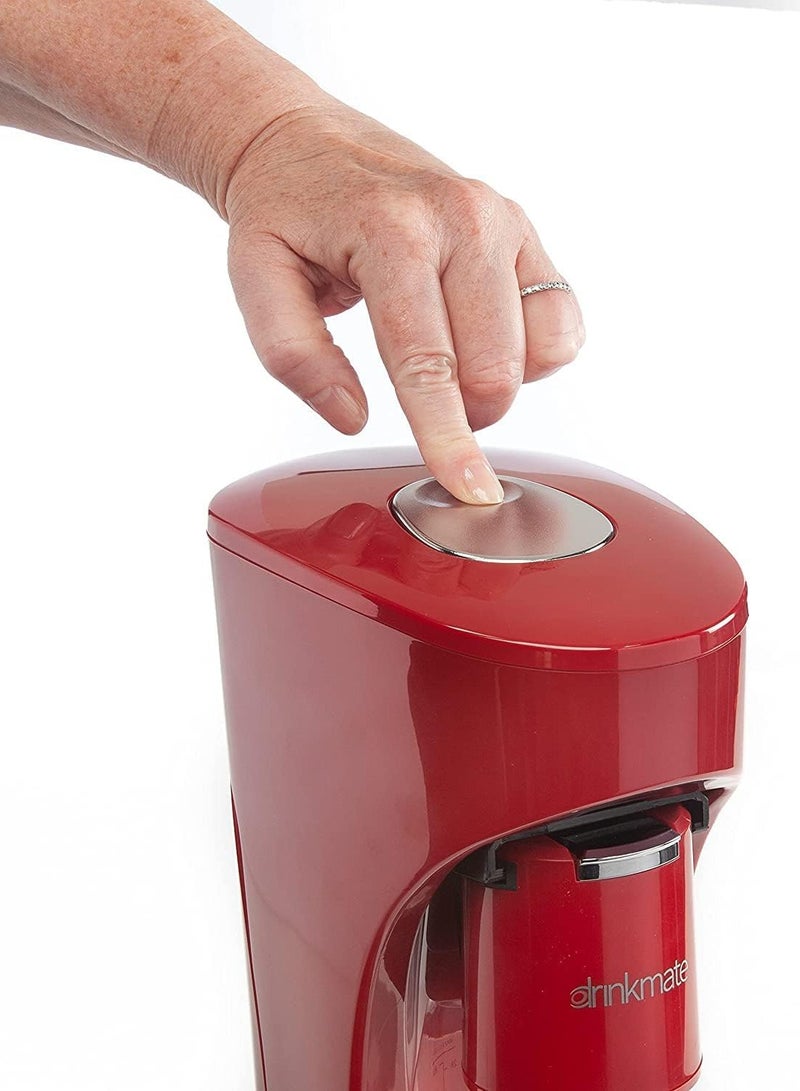 درينك مايت صانع المياه الفوارة والصودا من DrinkMate مع أسطوانة CO2 سعة 60 لتر (أحمر ملكي)  - Image 4