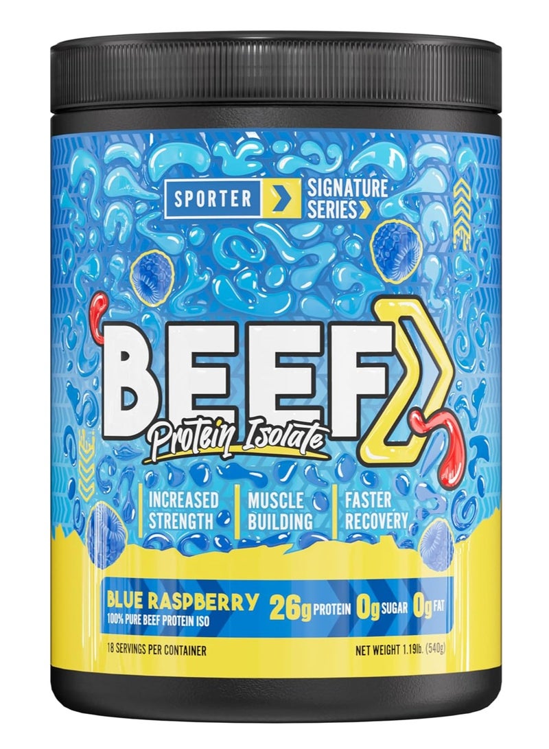 سبورتر بروتين لحم بقري معزول - توت أزرق، ٥٤٠ غرام | مسحوق بروتين لحم بقري مُحلل غني بالأحماض الأمينية ومحتوى عالٍ من البروتين - Image 1