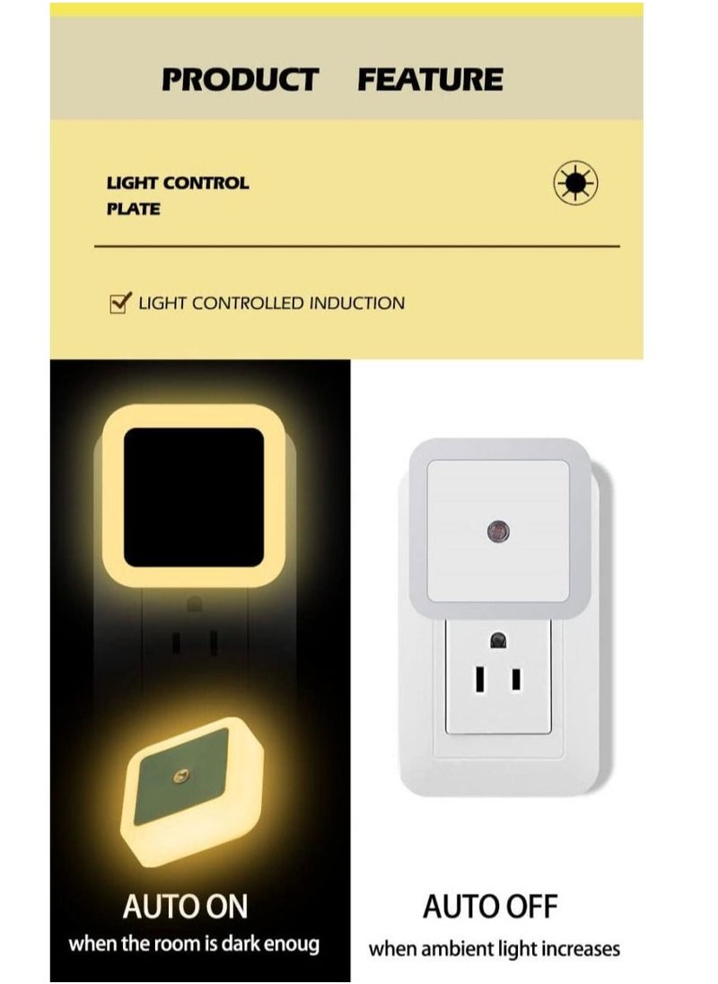 COOLBABY Plug-in LEDs Night Light Warm White Energy Saving Lighting Sensor for Living Room Bedroom Hallway Stairs