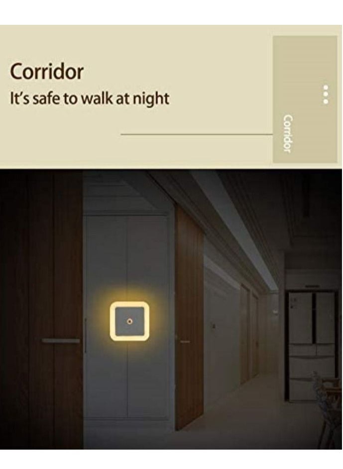COOLBABY Plug-in LEDs Night Light Warm White Energy Saving Lighting Sensor for Living Room Bedroom Hallway Stairs