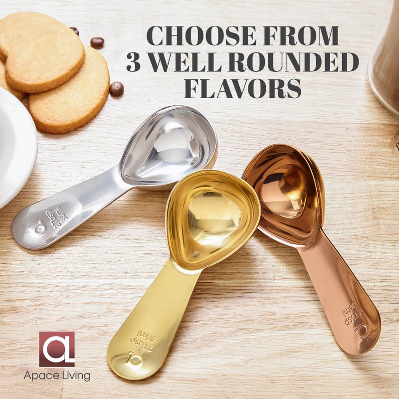 Apace Living Coffee Scoop (Set of 2) - 2 Tablespoon (2 Tbsp / 1/8 Cup / 1 oz) - The Best Stainless Steel Measuring Spoons for Coffee, Tea, and More - Image 5