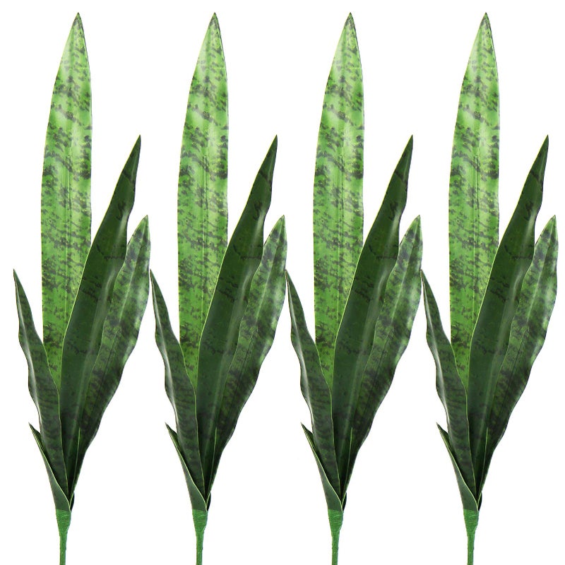 Beebel 4 Pcs Artificial Plants 30 Sansevieria Snake Plant Plastic Greenery Perfect Faux Agave Plant for Home Office Indoor and Outdoor Dcor