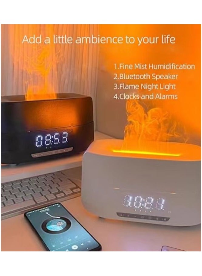 JoyousSto Essential Oil Diffuser with Flame Light, Ultra Quiet Humidifier with Bluetooth Speaker for Home and Office white  - Image 2