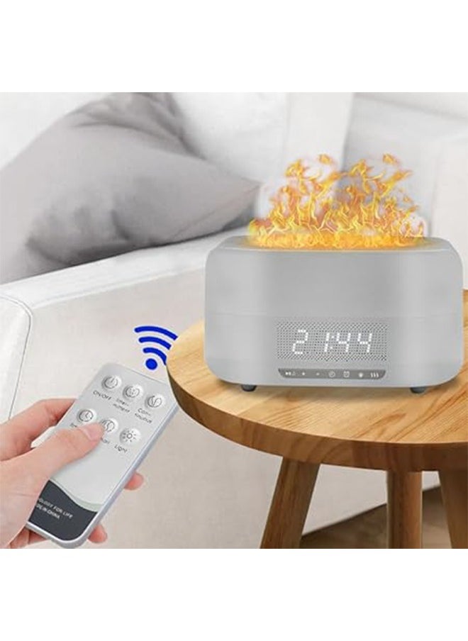 JoyousSto - Essential Oil Diffuser with Flame Light, Ultra Quiet Humidifier with Bluetooth Speaker for Home and Office white - Image 1