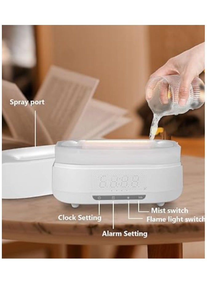 JoyousSto - Essential Oil Diffuser with Flame Light, Ultra Quiet Humidifier with Bluetooth Speaker for Home and Office white - Image 1