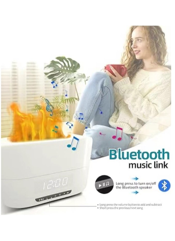 JoyousSto Essential Oil Diffuser with Flame Light, Ultra Quiet Humidifier with Bluetooth Speaker for Home and Office white  - Image 3