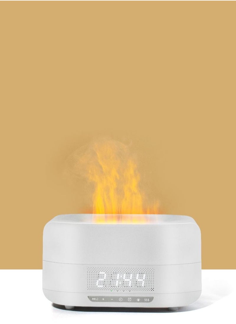 JoyousSto - Essential Oil Diffuser with Flame Light, Ultra Quiet Humidifier with Bluetooth Speaker for Home and Office white - Image 1