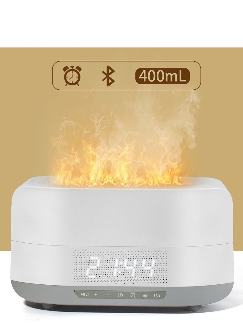 JoyousSto Essential Oil Diffuser with Flame Light, Ultra Quiet Humidifier with Bluetooth Speaker for Home and Office white  - Image 4