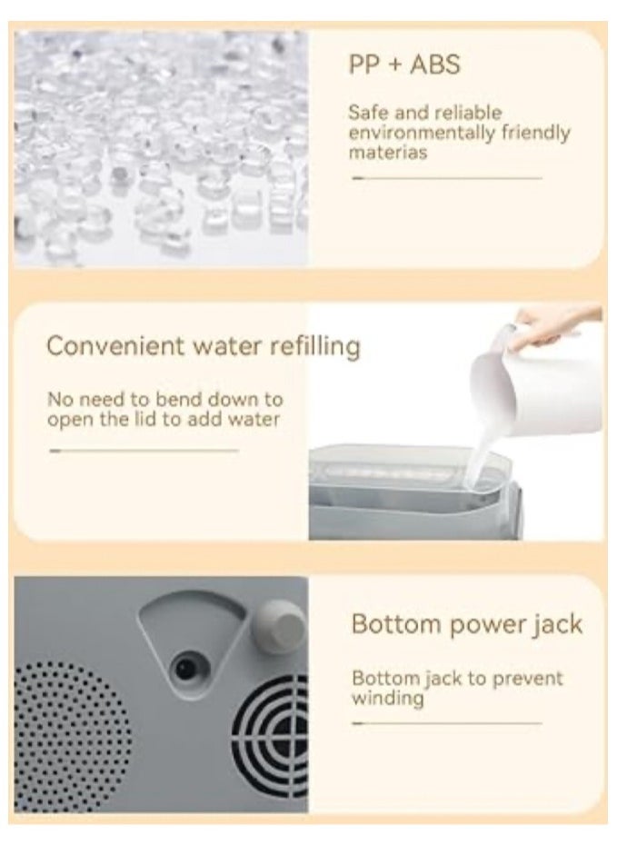 JoyousSto - Essential Oil Diffuser with Flame Light, Ultra Quiet Humidifier with Bluetooth Speaker for Home and Office white - Image 1
