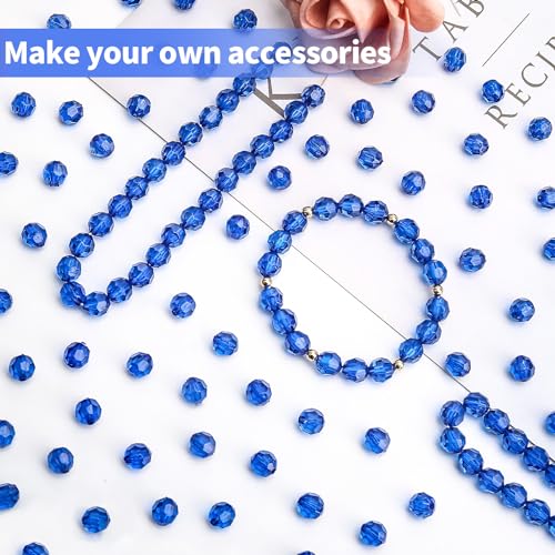 BONNY BOXX 2000pcs 4mm Acrylic Faceted Round Crystal Beads Transparent Sapphire Loose Spacer Craft Beads for DIY Bracelet Necklace Earring Keychain Jewelry Making Bags Decoration - Image 4