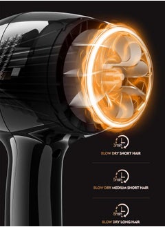 Univer Tang 6-in-1 Ionic Hair Dryer, Salon Professional Blow Dryer 2200W AC Motor Fast Drying with 2 Speed, 3 Heat Setting, with Diffuser, Nozzle, Concentrator Comb for Curly and Straight Hair，comb  - Image 4