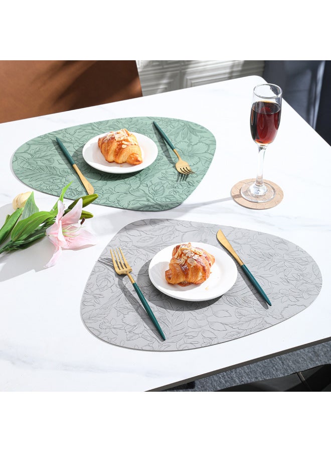 Leather Placemat Double-sided Waterproof Oil-proof Heat Insulation Mat Dining Table Food Mat Hotel Non-slip Placemat Dining Table Premium Sense-Color:Sky Blue-Specifications:Anti-slip Upgraded Model - Image 2