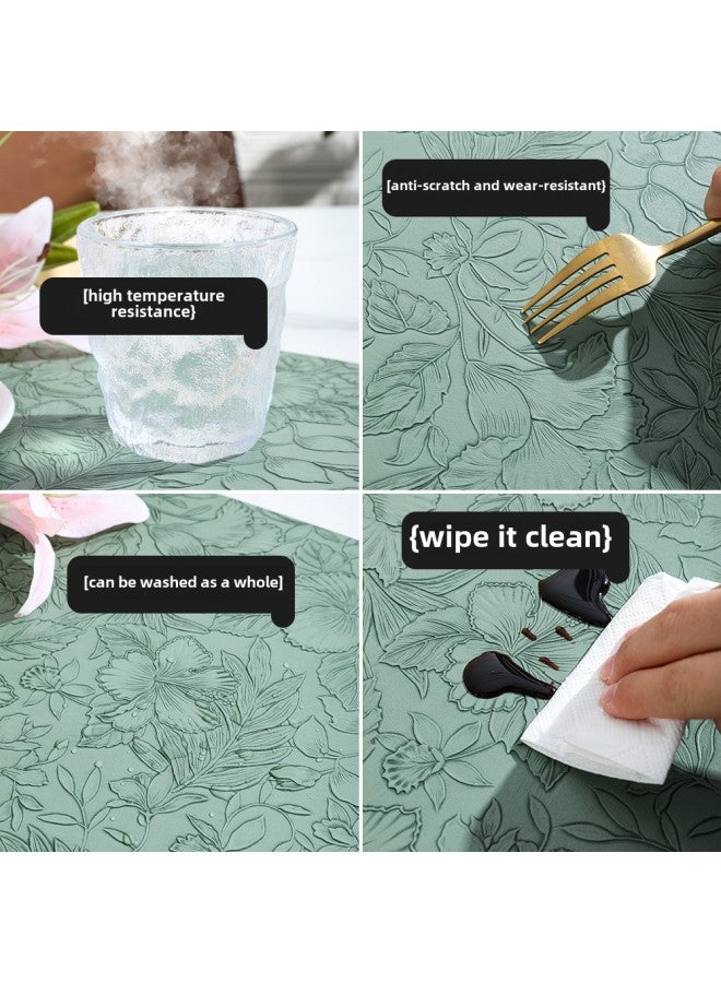 Leather Placemat Double-sided Waterproof Oil-proof Heat Insulation Mat Dining Table Food Mat Hotel Non-slip Placemat Dining Table Premium Sense-Color:Sky Blue-Specifications:Anti-slip Upgraded Model - Image 5