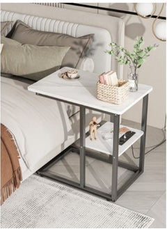 AGD Coffee Table With Socket Side Table Tea Table With Marble Design  - Image 5