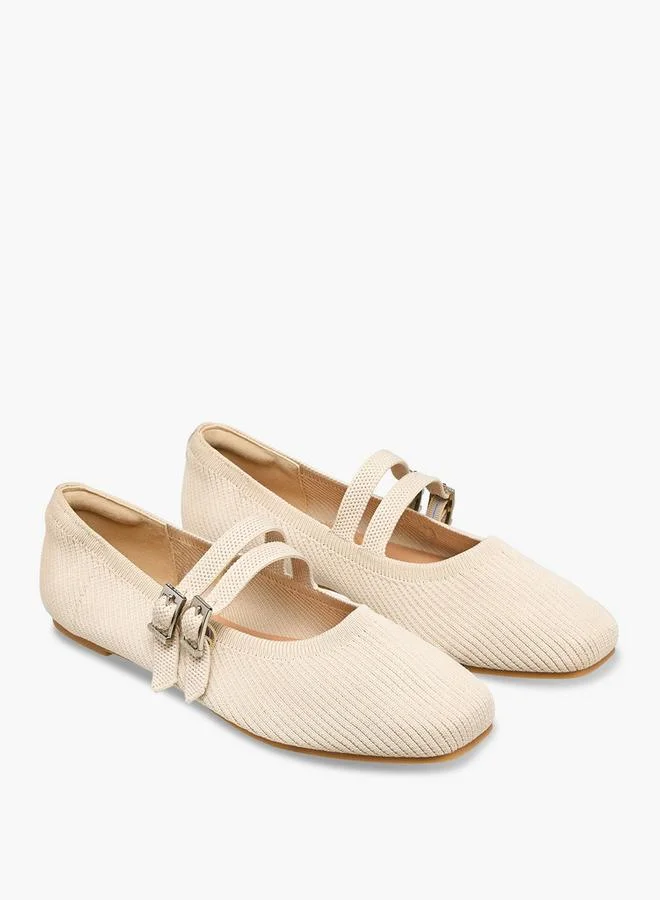 Celeste Women'S Textured Ballerina Shoes With Buckle Closure