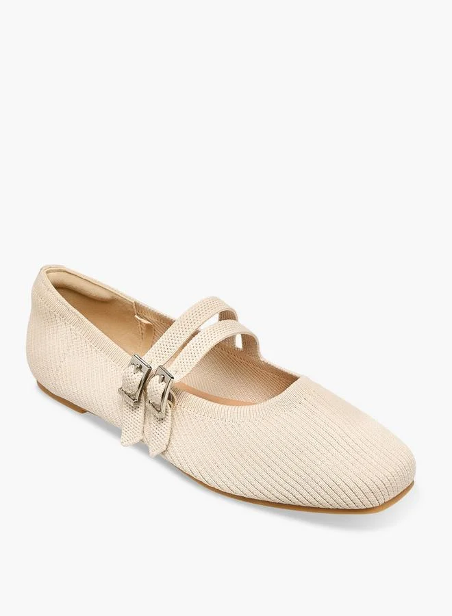 Celeste Women'S Textured Ballerina Shoes With Buckle Closure