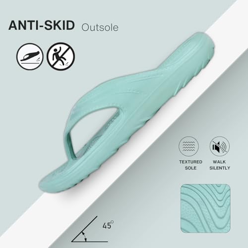 TRASE Slippers for Women | Mild Acupressure Flip Flops | Lightweight, Anti-Skid & Waterproof Ladies Chappal (Green, 7 UK) - Image 2