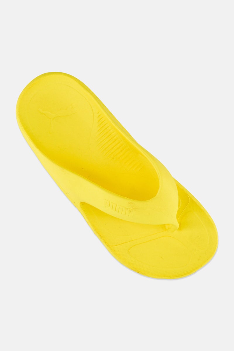 PUMA Men Brand Logo Slip On Slippers, Yellow - Image 3