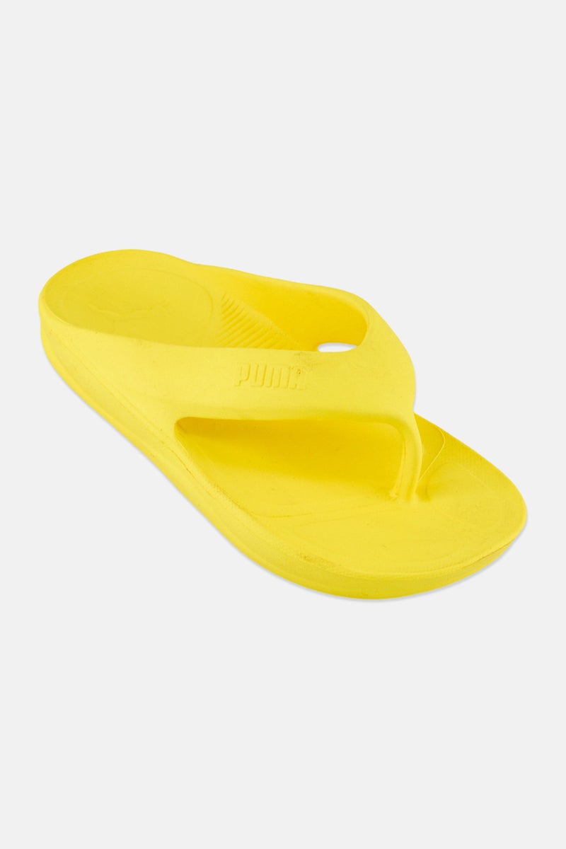 PUMA Men Brand Logo Slip On Slippers, Yellow - Image 1