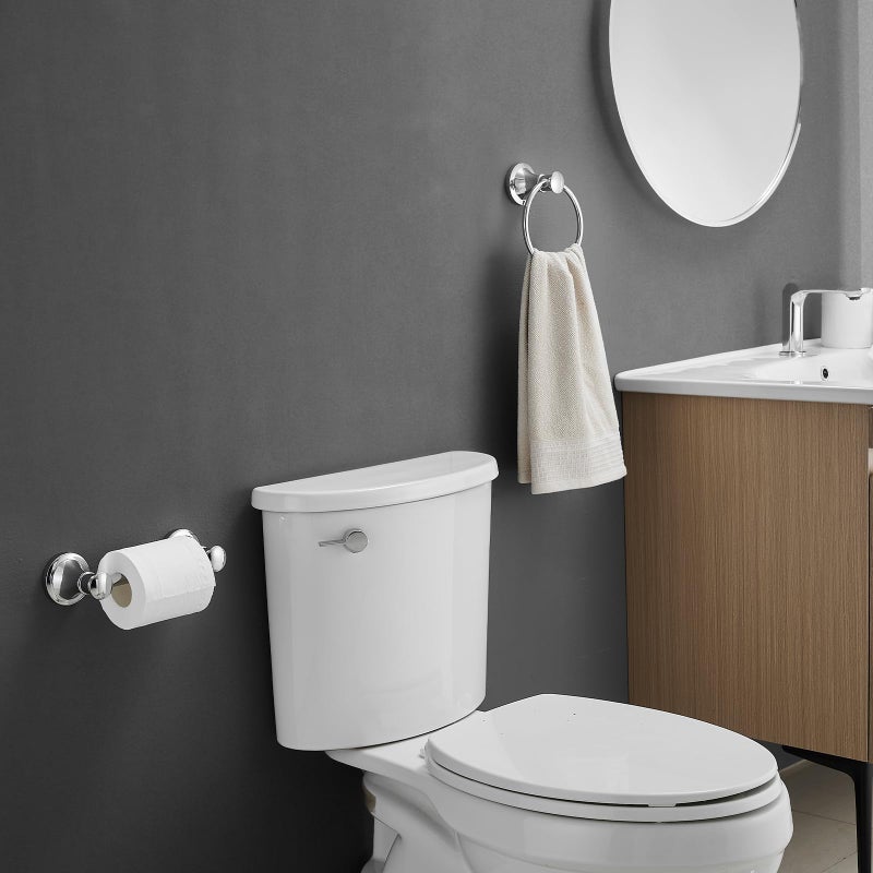 RUMOSE Toilet Paper Holder and Hand Towel Ring Polished Chrome Wall Mount Bathroom Hardware Accessories 2 PCS Set Flexible Pivoting Toilet Tissue Roll Holder and Towel Hanger  Stainless Steel - Image 1