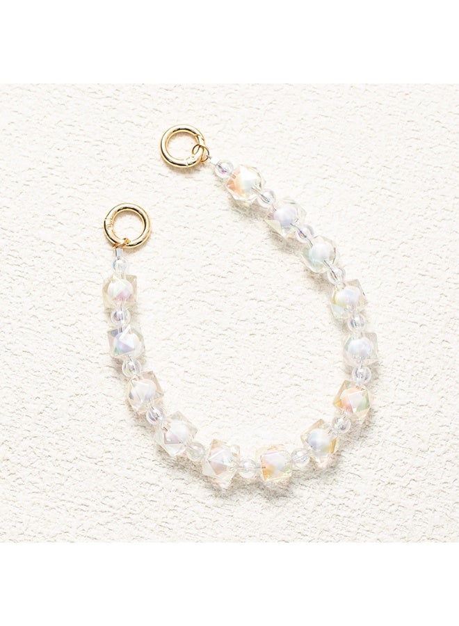 NIBEMINENT Beaded Phone Lanyard, Anti Lost Removable Wrist Strap, Colorful Handcrafted Bead Stringing Bracelet Pendant, Phone Keychain Lanyard - Image 1