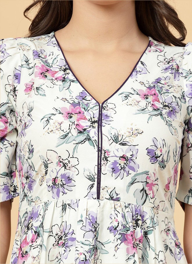 RAASSIO فستان ماكسي مزخرف بالأزهار للنساء - Image 2