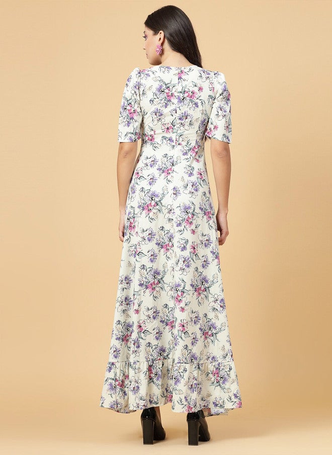 RAASSIO فستان ماكسي مزخرف بالأزهار للنساء - Image 5