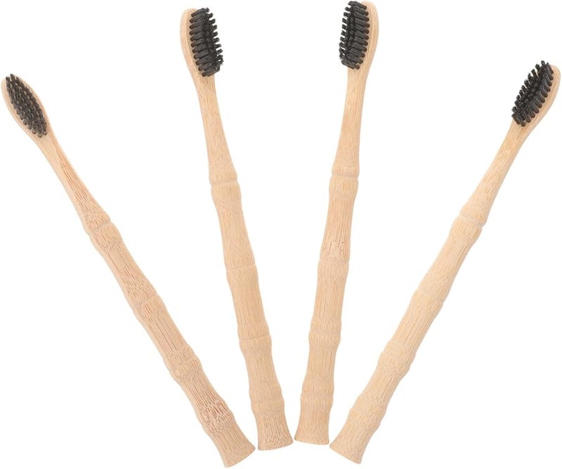 4 حزمة فرش أسنان ذات شعيرات ناعمة مع مقبض غير قابل للانزلاق للاستخدام المنزلي والسفر للبالغين - Image 2