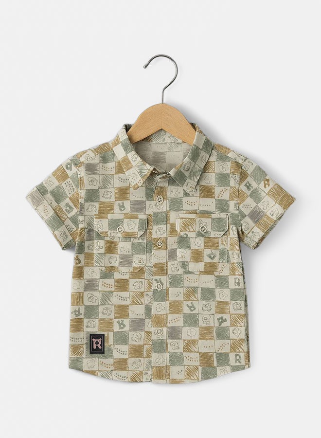 قميص برسومات مربعات للاولاد