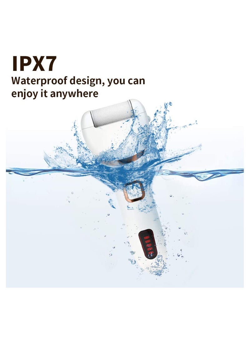Electric Callus Remover Rechargeable Feet Pedicure IPX7 Waterproof Design For Dryed Skin With 3 Roller Heads, 2 Speed - Image 3