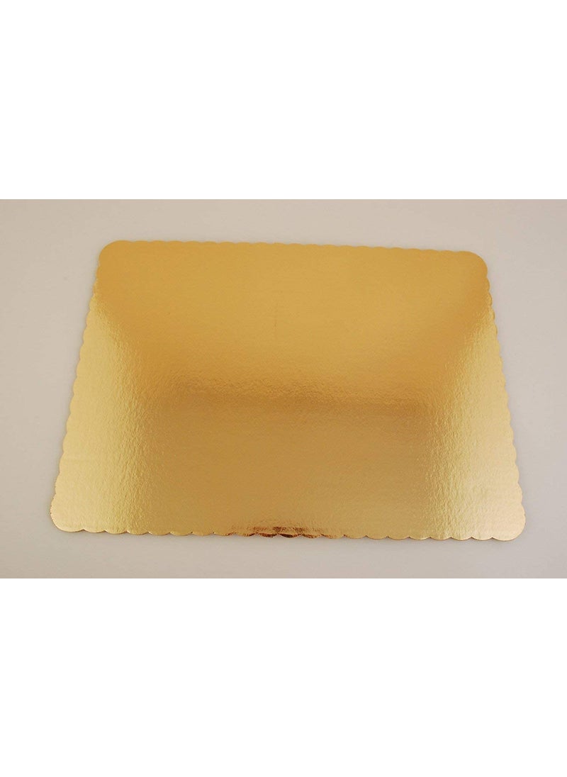 BAKING SET Baking Set Cake Board 5 Square Cake Base 10 inch Stripped Square Gold Cake Corrugated Pieces Gold Card Board  - Image 1