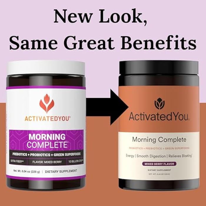 ActivatedYou Morning Complete Super Greens Powder Drink Mix - Gut Health Boost with Prebiotics, Probiotics, & Antioxidants - 10 Billion CFUs, Mixed Berry Flavor Greens Superfood Powder - 30 Day Supply - Image 2